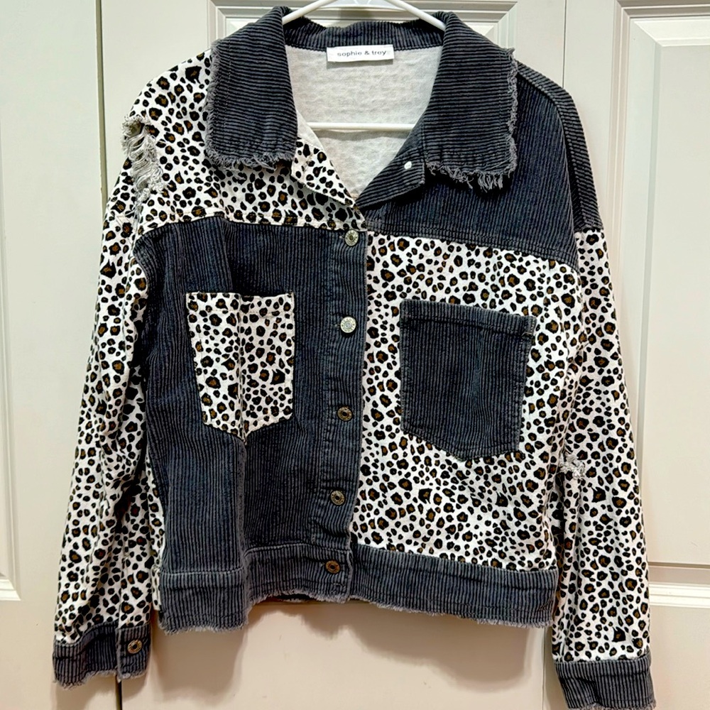 Distressed denim jacket